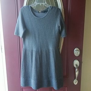 Gray Sweater Dress With HalfSleeve